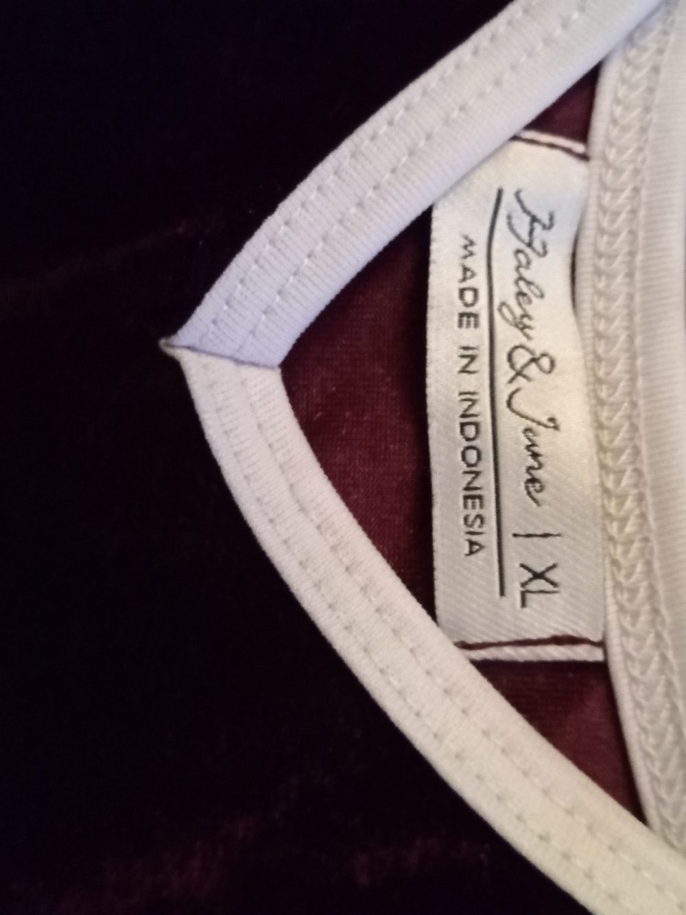 Velvet Crop Top in Deep Plum with White Trim